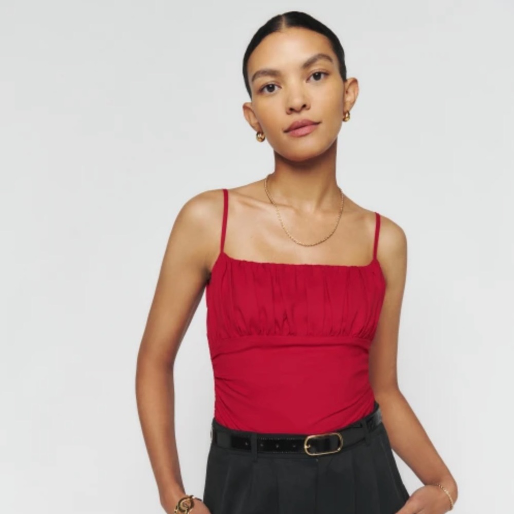 Reformation Red Spaghetti Strap Top